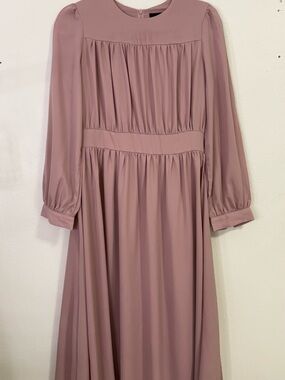 Mauve Long Sleeve Midi Dress